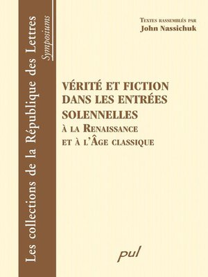 cover image of Vérité et fiction dans les entrées solennelles
